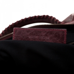 Balenciaga Red Leather Motocross Classic Bowling Bag