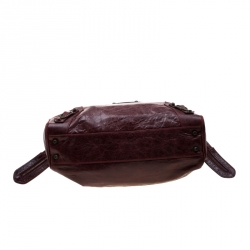Balenciaga Red Leather Motocross Classic Bowling Bag