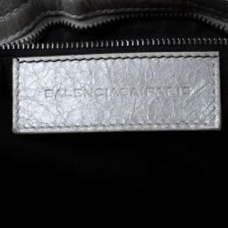 Pre Owned Balenciaga Silver Leather Classic City SH Tote