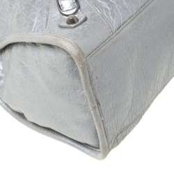 Pre Owned Balenciaga Silver Leather Classic City SH Tote