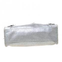 Pre Owned Balenciaga Silver Leather Classic City SH Tote
