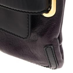 مملوكة مسبقًا Balenciaga Black Leather Lune Clutch