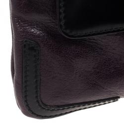 مملوكة مسبقًا Balenciaga Black Leather Lune Clutch