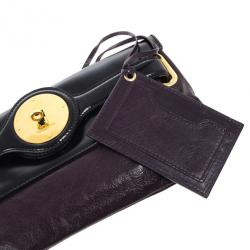 مملوكة مسبقًا Balenciaga Black Leather Lune Clutch