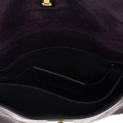 مملوكة مسبقًا Balenciaga Black Leather Lune Clutch