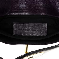 مملوكة مسبقًا Balenciaga Black Leather Lune Clutch