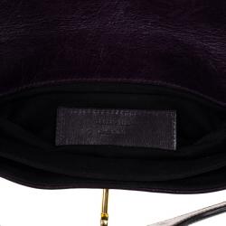 مملوكة مسبقًا Balenciaga Black Leather Lune Clutch