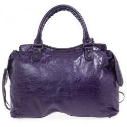 Pre Owned Balenciaga Violet Leather Step Bag