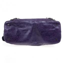Pre Owned Balenciaga Violet Leather Step Bag