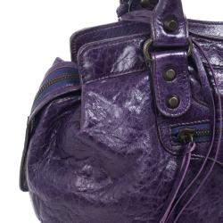 Pre Owned Balenciaga Violet Leather Step Bag