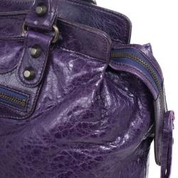 Pre Owned Balenciaga Violet Leather Step Bag