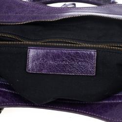 Pre Owned Balenciaga Violet Leather Step Bag