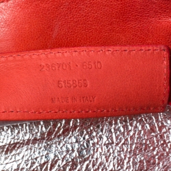 Pre Owned Balenciaga Red Leather Papier A4 Tote