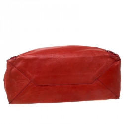 Pre Owned Balenciaga Red Leather Papier A4 Tote