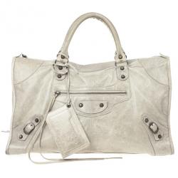 Balenciaga Grey Classic Silver Work Bag