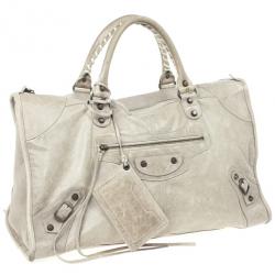 Balenciaga Grey Classic Silver Work Bag