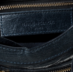 Pre Owned Balenciaga Navy Blue Leather GH Hardware Mini City Bag 