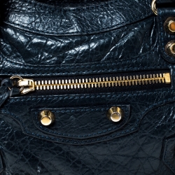 Pre Owned Balenciaga Navy Blue Leather GH Hardware Mini City Bag 