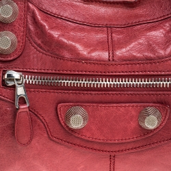 Pre Owned Balenciaga Red Leather GSH Part Time Tote