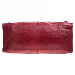 Pre Owned Balenciaga Red Leather GSH Part Time Tote