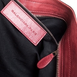 Pre Owned Balenciaga Red Leather GSH Part Time Tote