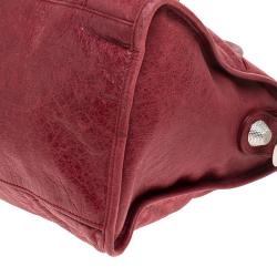 Pre Owned Balenciaga Red Leather GSH Part Time Tote
