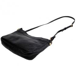 Pre Owned حقيبة كتف بالنسيياغا جاينت هيب جلد خروف أسود 