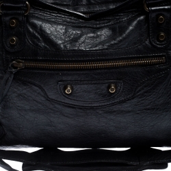 Pre Owned Balenciaga Black Leather Classic City Tote