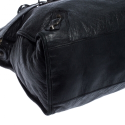 Pre Owned Balenciaga Black Leather Classic City Tote