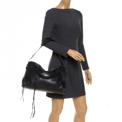 Pre Owned Balenciaga Black Leather Classic City Tote