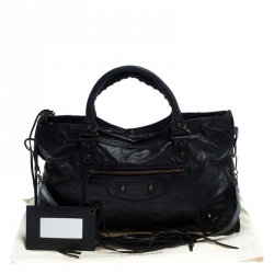 Pre Owned Balenciaga Black Leather Classic City Tote