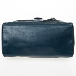 Pre Owned Balenciaga Black and Teal Leather Lune Tote