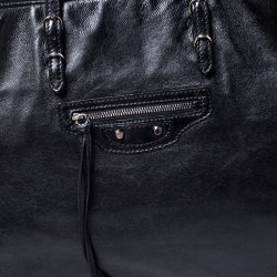 Pre Owned حقيبة يد بالنسياغا بابيه A4 جلد سوداء