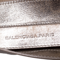 Pre Owned Balenciaga Metallic Beige Papier Messenger Bag