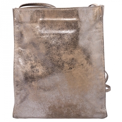 Pre Owned Balenciaga Metallic Beige Papier Messenger Bag