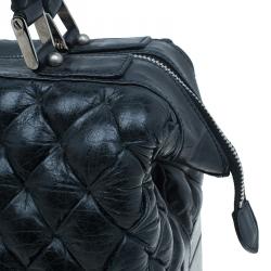 Pre Owned حقيبة بالنسياغا ماتيلاس جلد أسود مبطن