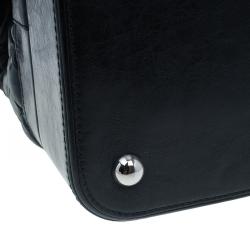 Pre Owned حقيبة بالنسياغا ماتيلاس جلد أسود مبطن