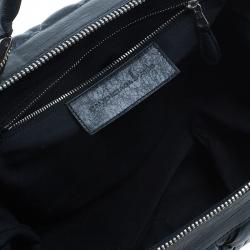 Pre Owned حقيبة بالنسياغا ماتيلاس جلد أسود مبطن