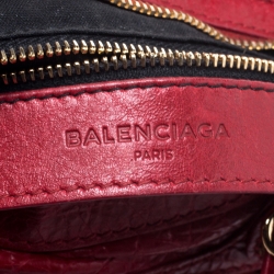 Pre Owned Balenciaga Red Leather Mini RGH City Bag