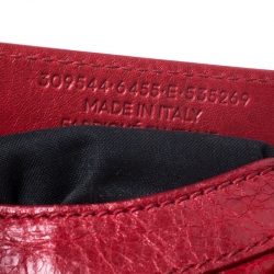 Pre Owned Balenciaga Red Leather Mini RGH City Bag