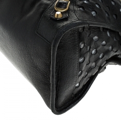 Pre Owned Balenciaga Black Perforated Leather Classic City Tote 