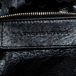 Pre Owned Balenciaga Black Perforated Leather Classic City Tote 