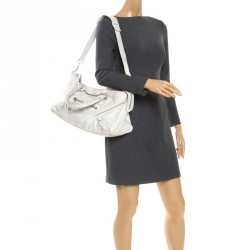 Pre Owned Balenciaga Off White Leather Giant Brogues Covered 21 Part Time Tote