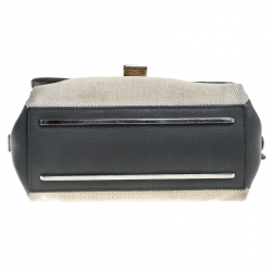 Pre Owned Balenciaga Multicolor Lizard/Canvas and Leather Le Dix Cartable Top Handle Bag