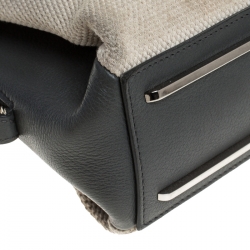 Pre Owned Balenciaga Multicolor Lizard/Canvas and Leather Le Dix Cartable Top Handle Bag