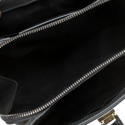 Pre Owned Balenciaga Multicolor Lizard/Canvas and Leather Le Dix Cartable Top Handle Bag