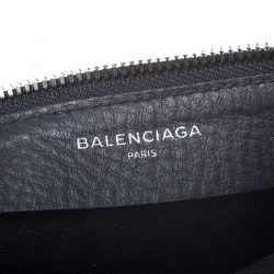 Pre Owned Balenciaga Black Campaign Logo Leather Pouch