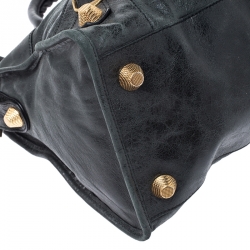 Pre Owned Balenciaga Black Leather GGH City Bag