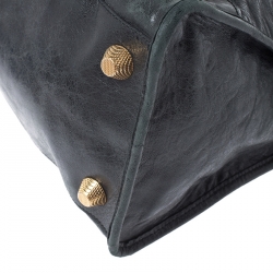 Pre Owned Balenciaga Black Leather GGH City Bag