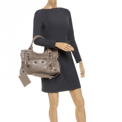 Pre Owned Balenciaga Papyrus Leather RGGH City Bag